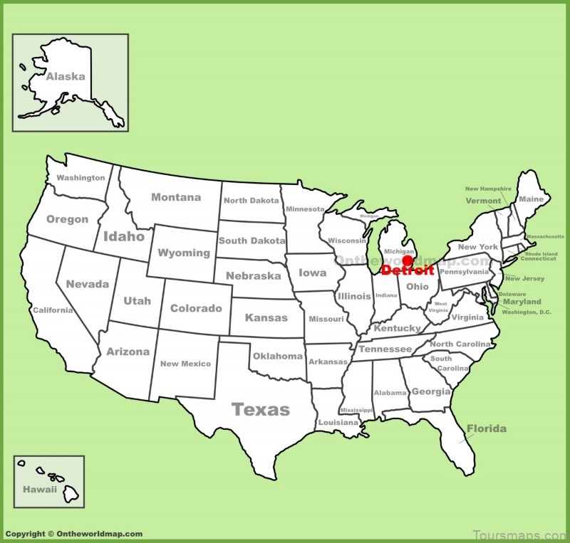 detroit location on the us map