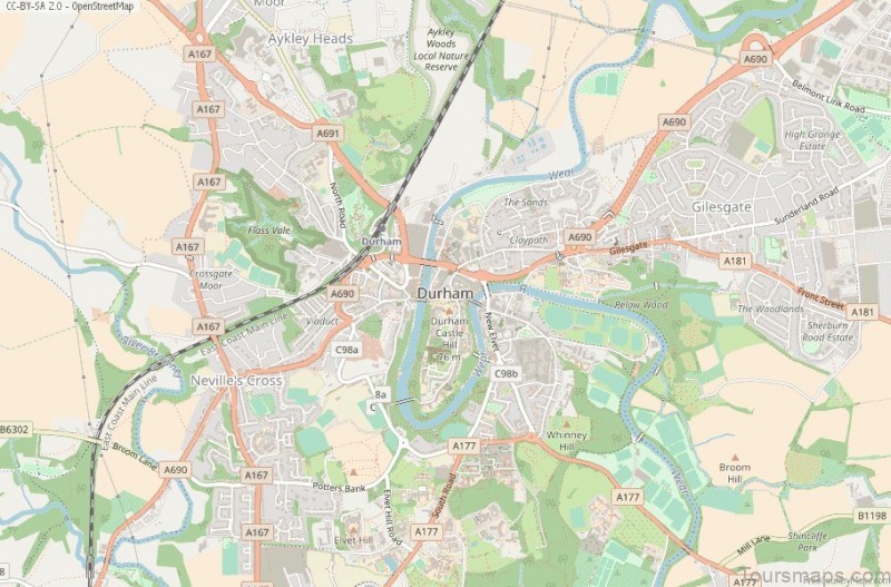 durham map great britain 21181736