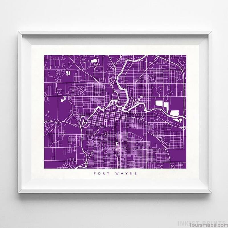 fort wayne indiana street map print poster inkist prints  03750.1636888221 Free Fort Wayne Map   Fort Wayne Guide