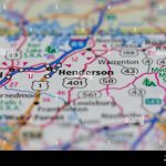 henderson south carolina usa shown on a road map or geography map 2G25WBJ