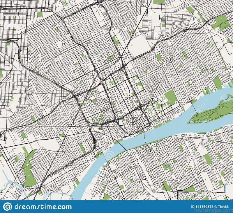 map city detroit michigan usa vector 141769573