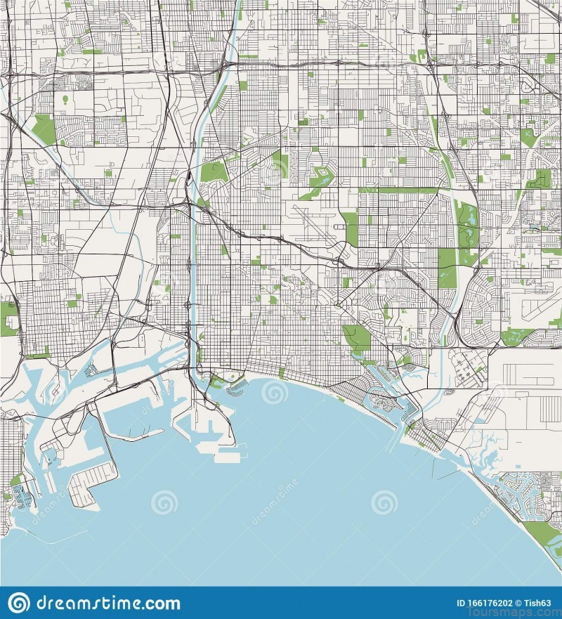 map city long beach california usa vector united states america 166176202