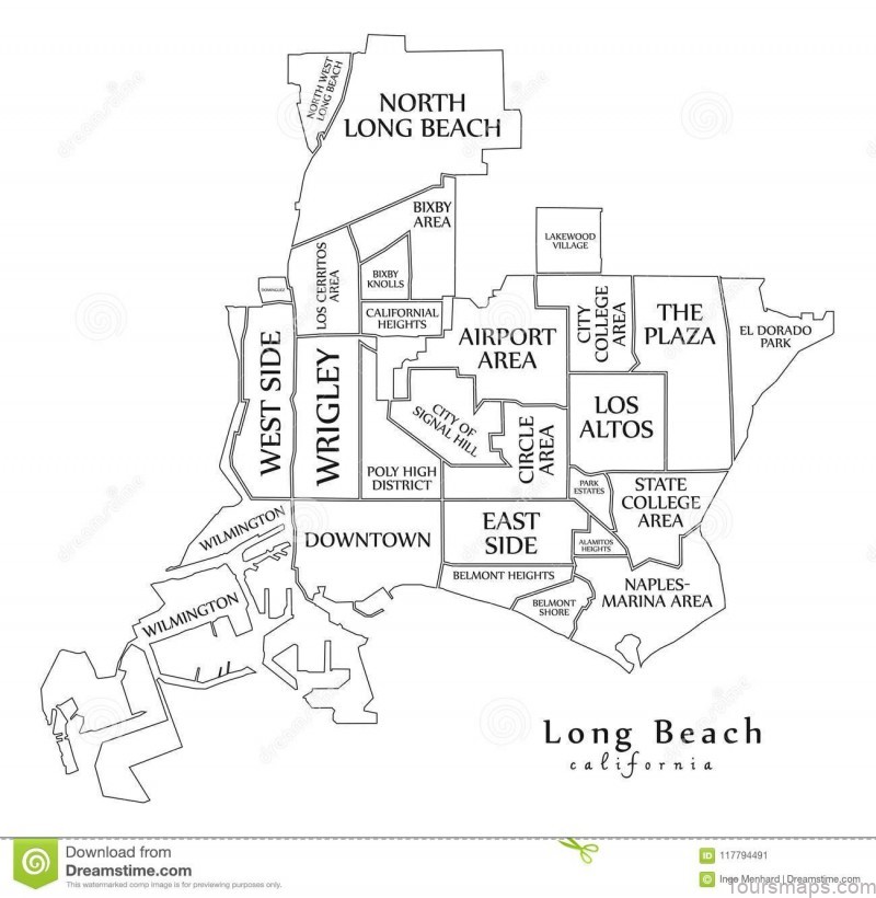 modern city map long beach california city usa nei modern city map long beach california city usa 117794491