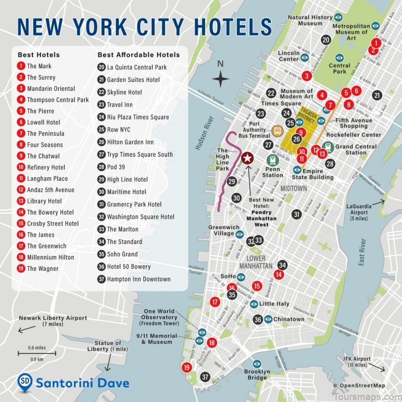 new york city hotel map