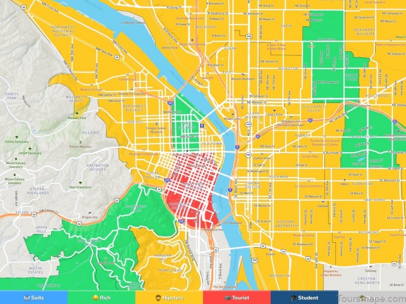 portland neighborhood map
