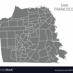 san francisco city map with neighbourhoods grey vector 23544476