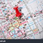 stock photo denver colorado on a map pinpointed by a red thumb tack 2699115