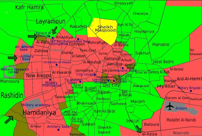 aleppo travel guide for tourist map of aleppo