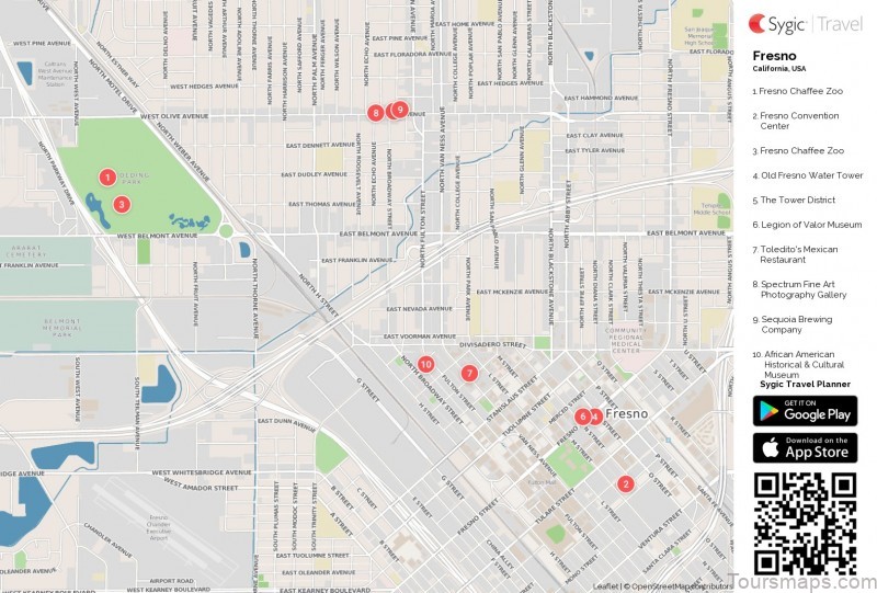 fresno travel guide for tourist map of fresno 2
