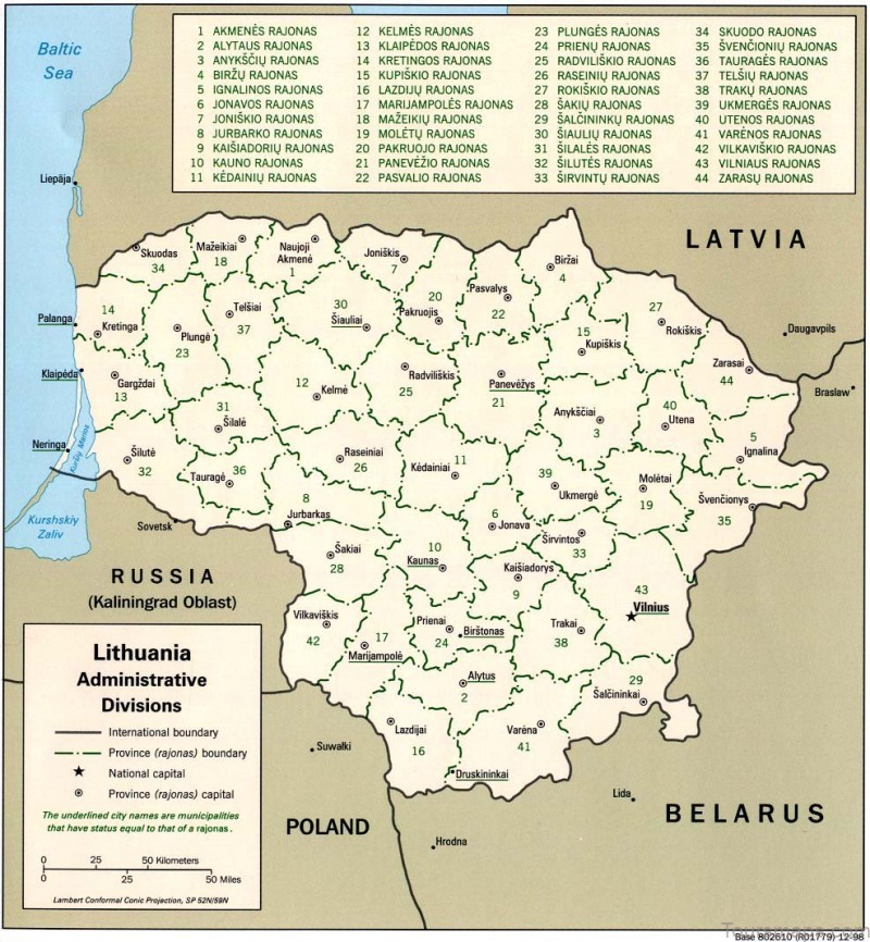 lithuania travel guide for tourists map of lithuania 2