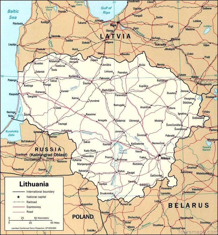 %name Lithuania Travel Guide for Tourists: Map of Lithuania