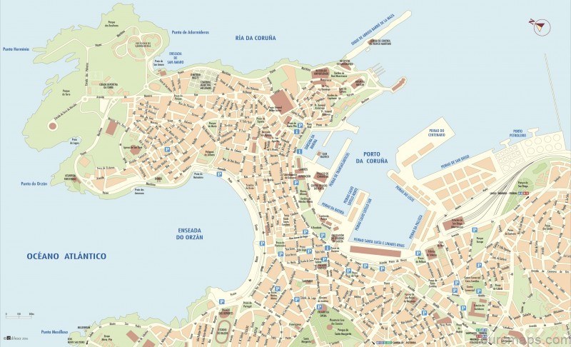 a coruna travel guide for tourist map of a coruna 1