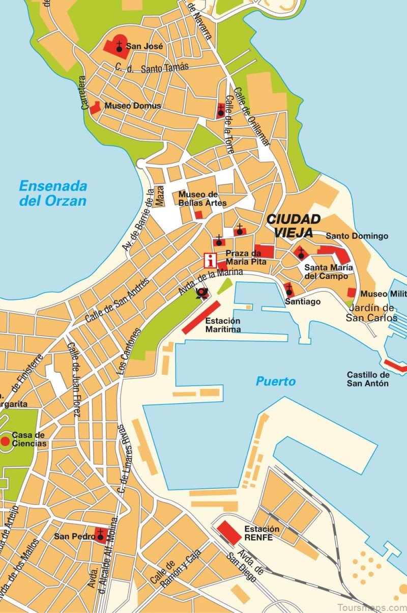 a coruna travel guide for tourist map of a coruna 4