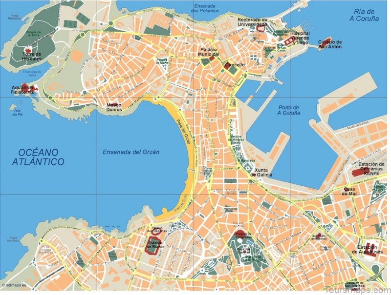 a coruna travel guide for tourist map of a coruna 5