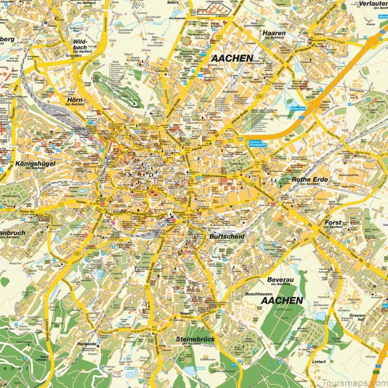 Aachen Travel Guide: Map Of Aachen In Germany - ToursMaps.com