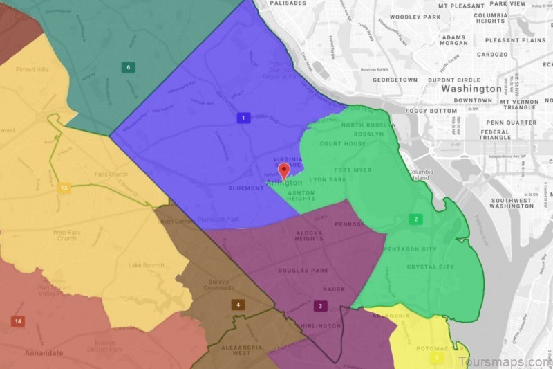 arlington travel guide for tourist map of arlington 5