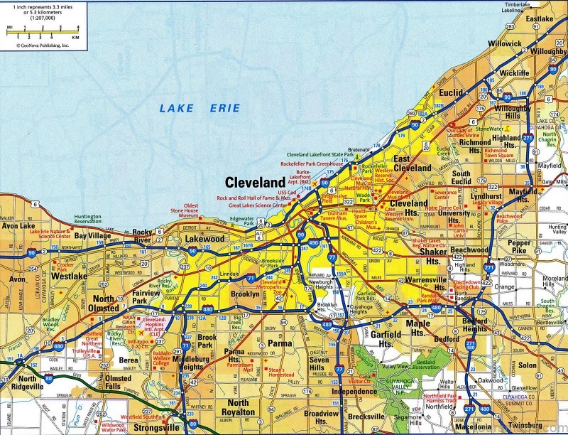 cleveland ohio travel guide for tourist map of cleveland