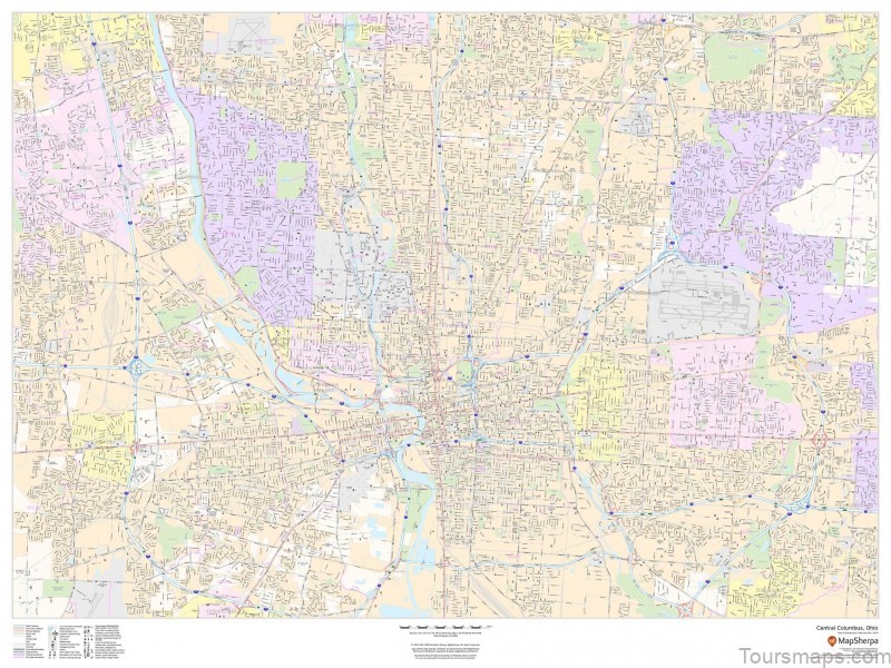 columbus travel guide for tourist map of columbus ohio