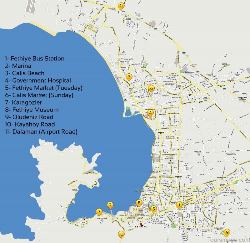 fethiye travel guide map of fethiye 1