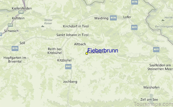 fieberbrunn travel guide for tourist map of the town