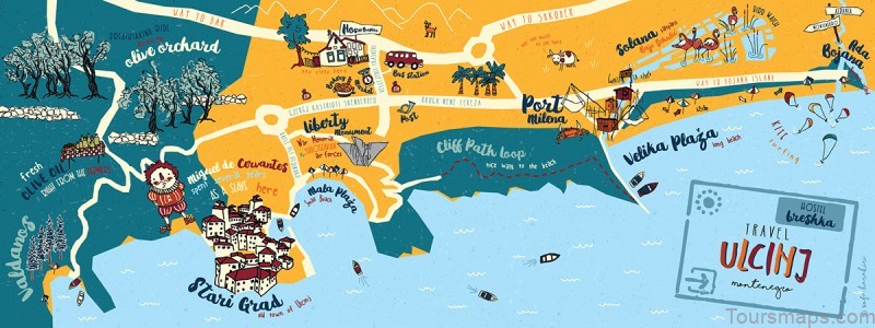 map of ulcinj ulcinj montenegro the tourists guide to visiting
