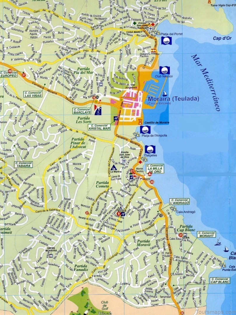 moraira travel guide for tourist map of moraira 4