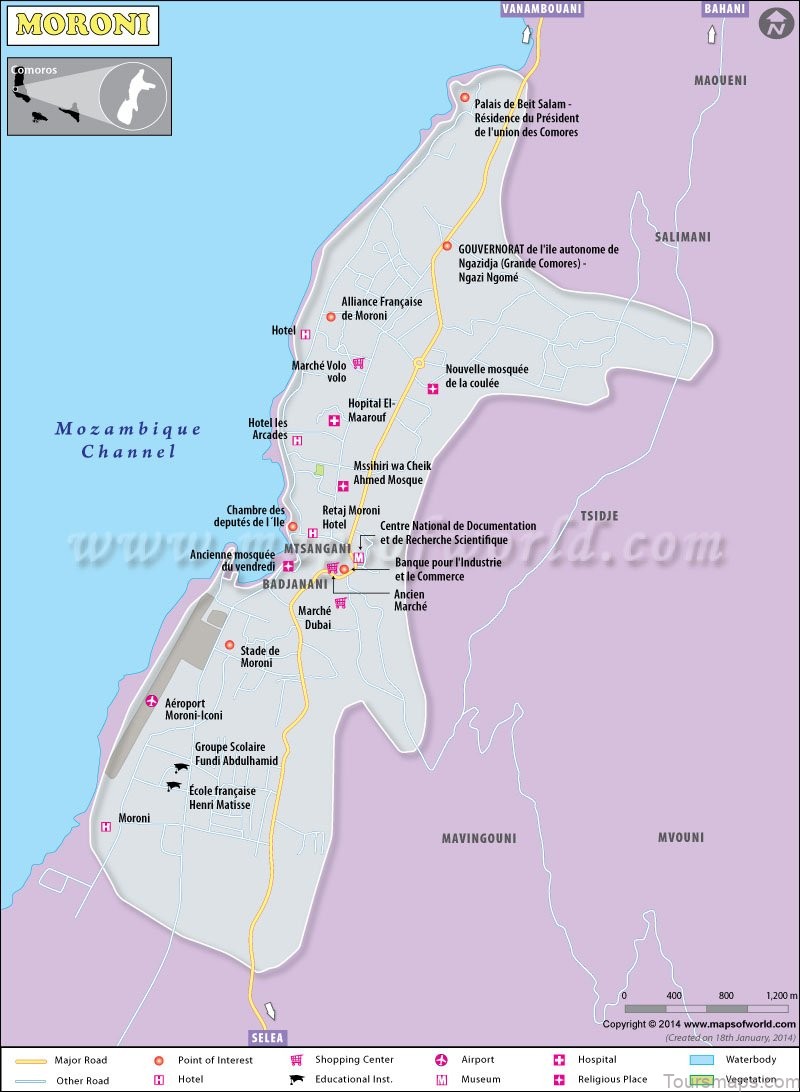 moroni travel guide map of moroni 6