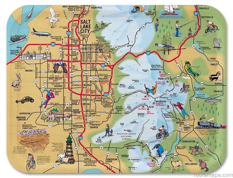 utahs most popular travel guide map of salt lake city 1