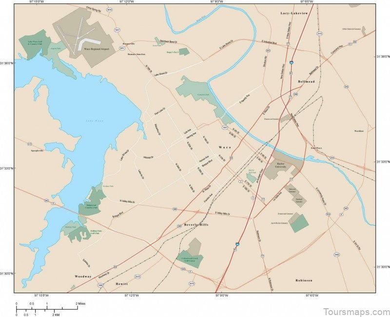 waco travel guide for tourist map of waco