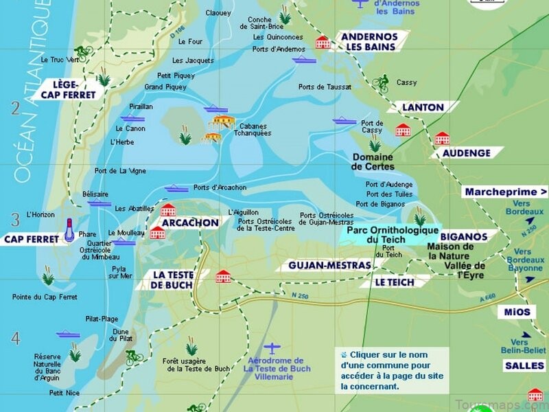 arcachon travel guide map of arcachon