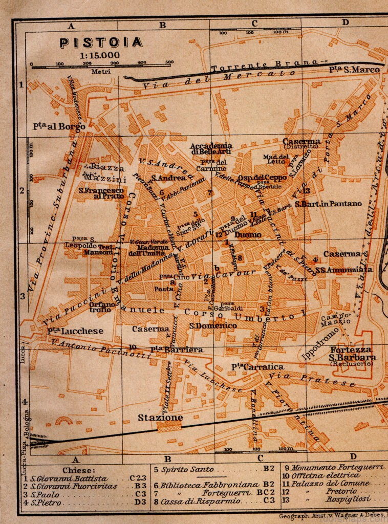 map of the best things to do in pistoia 1