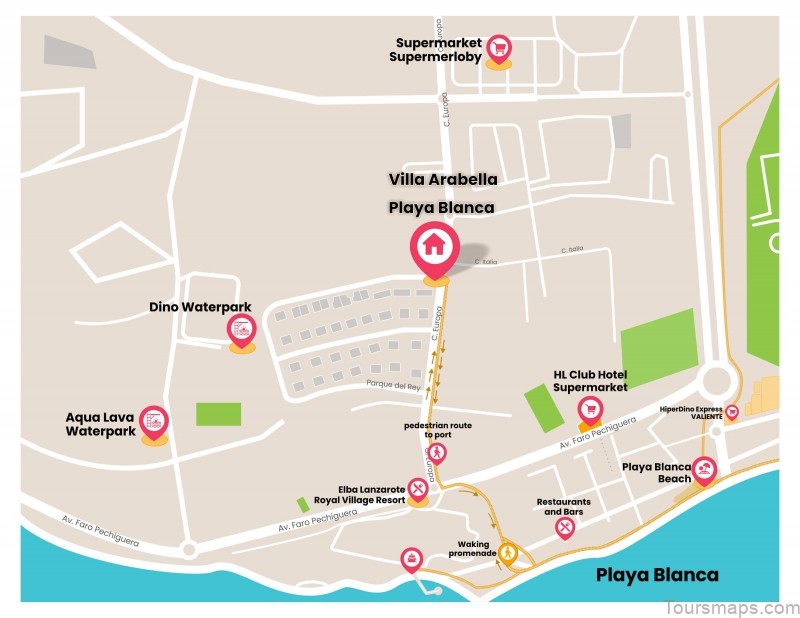 playa blanca travel guide for tourists map of playa blanca 1