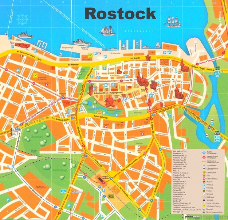 rostock tourist map and things to do