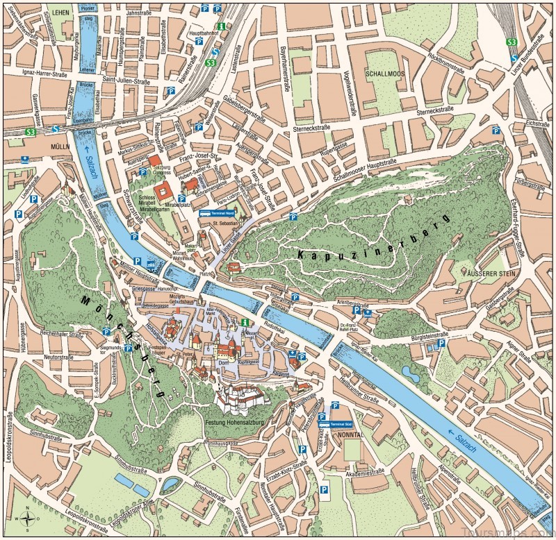 salzburg travel guide for tourist map of salzburg 5