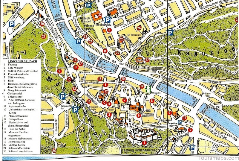 salzburg travel guide for tourist map of salzburg