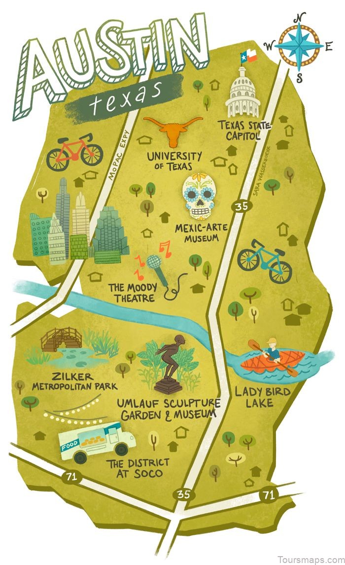 austin travel guide map of austin 1