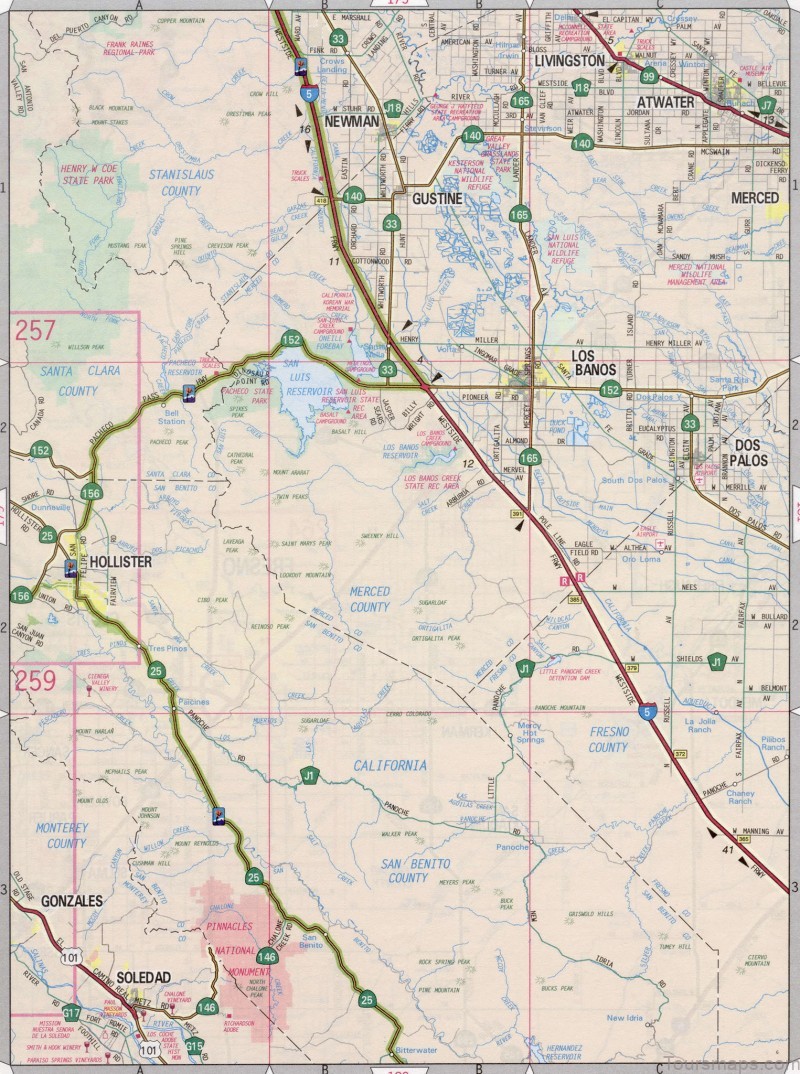 merced travel guide for tourist map of merced