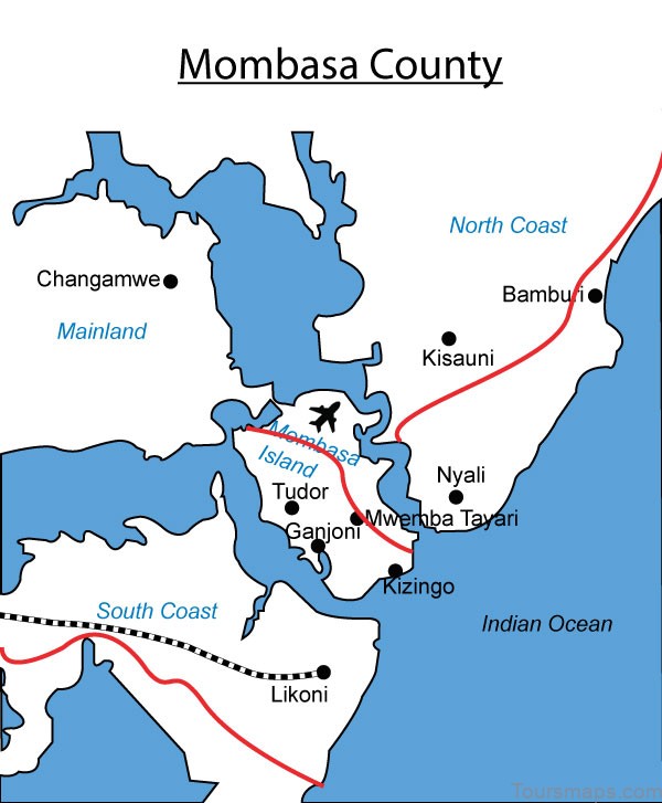mombasa travel guide for tourist map of mombasa 2