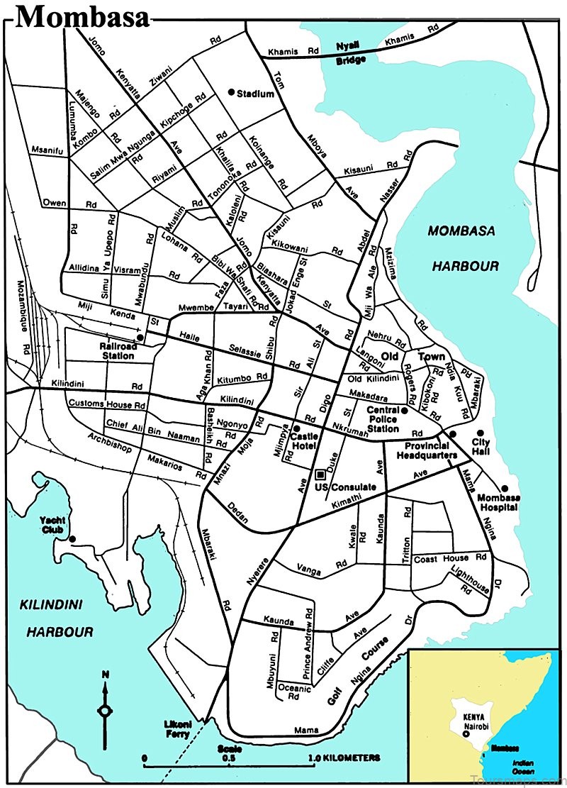 mombasa travel guide for tourist map of mombasa 3