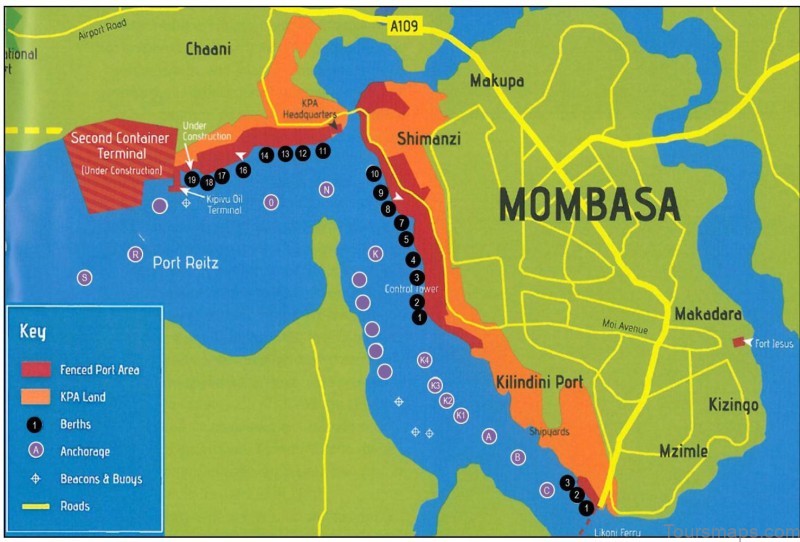 mombasa travel guide for tourist map of mombasa 5