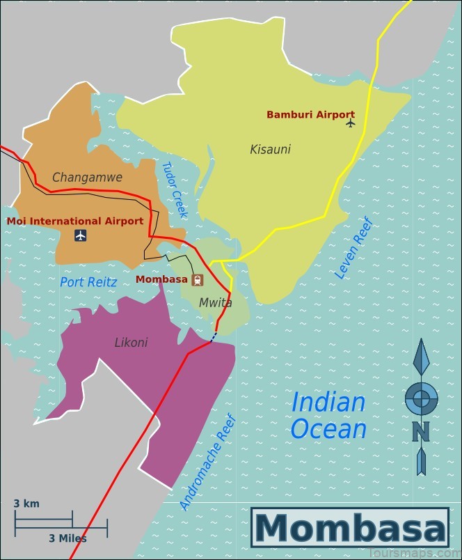 mombasa travel guide for tourist map of mombasa 6