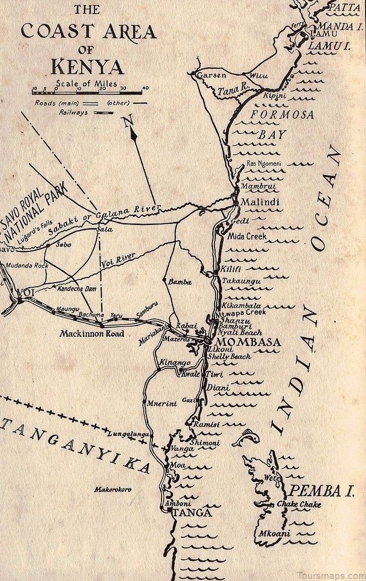 mombasa travel guide for tourist map of mombasa