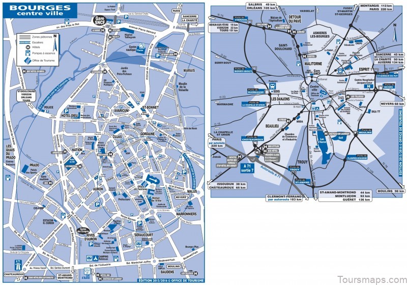 bourges travel guide for tourist map of bourges 2