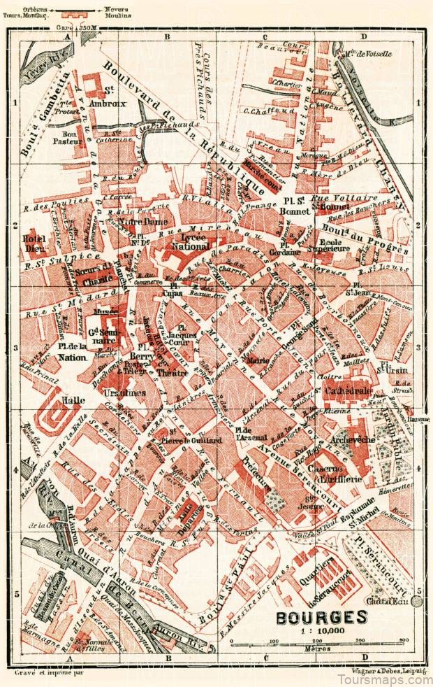 bourges travel guide for tourist map of bourges