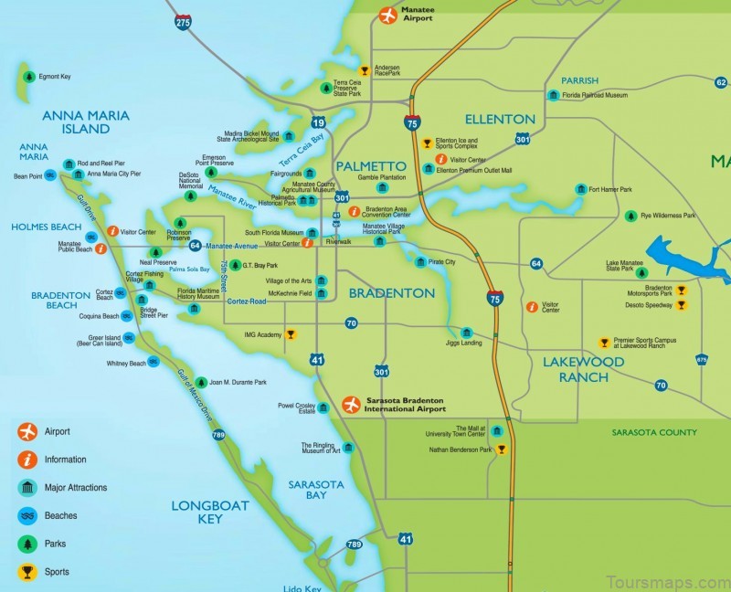 bradenton travel guide for tourist map of bradenton 1