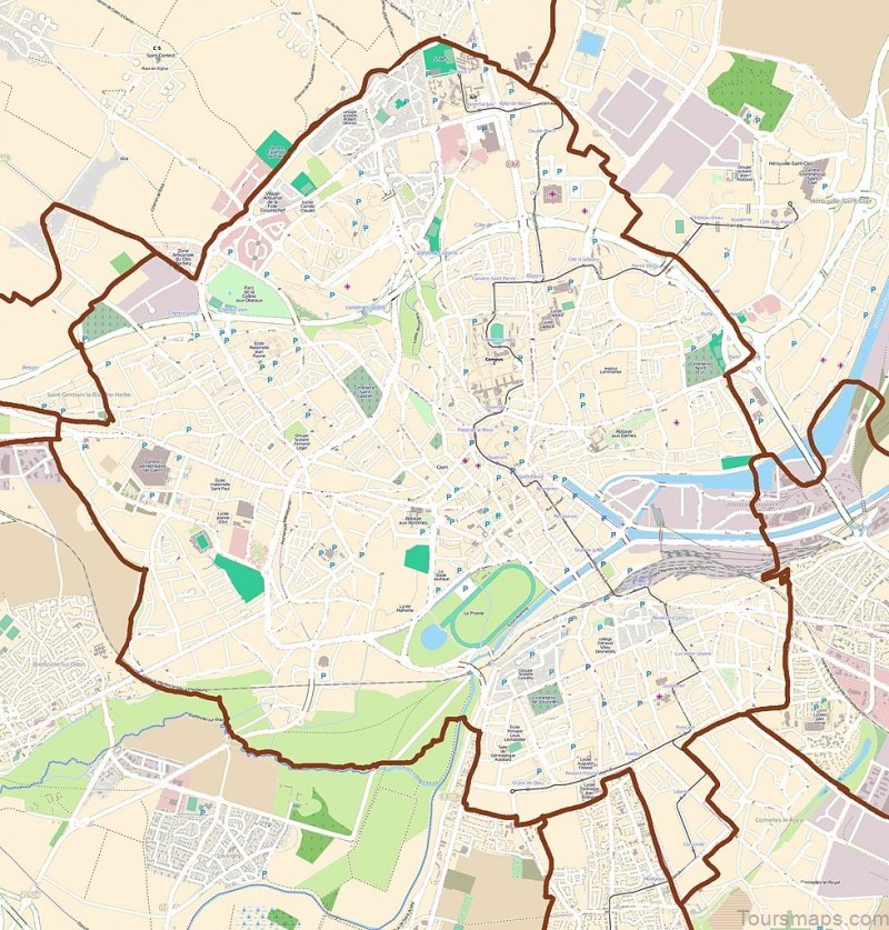 Caen Travel Guide For Tourist Map Of Caen