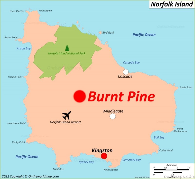 map of burnt pine see the top 10 things to do in a day