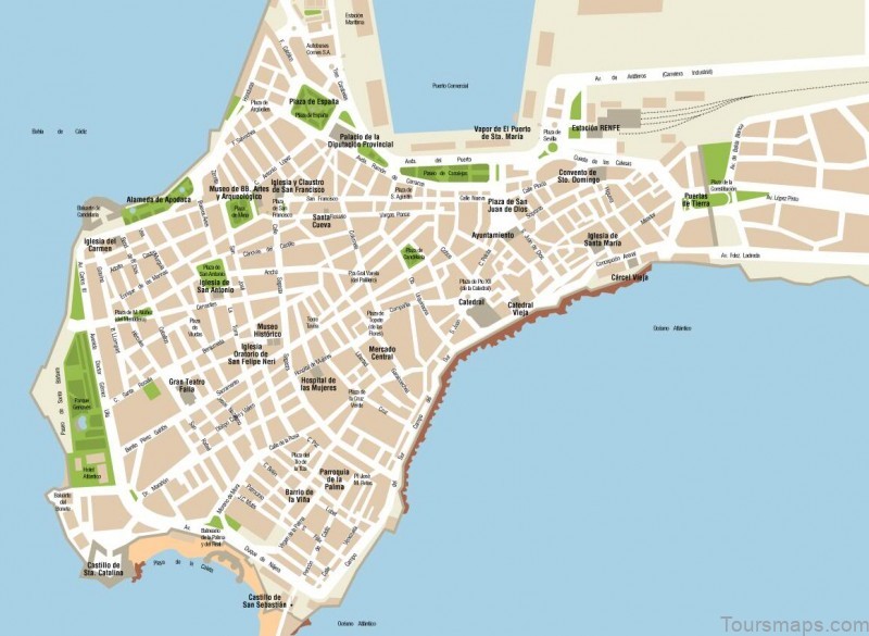 map of cadiz tourists how to get to and around the city 2