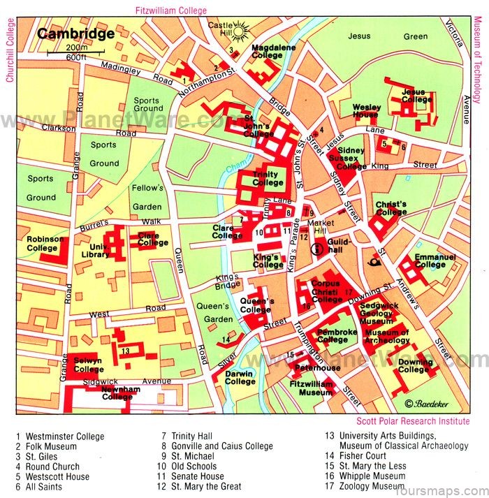 map of cambridge uk travel guide for tourists uk