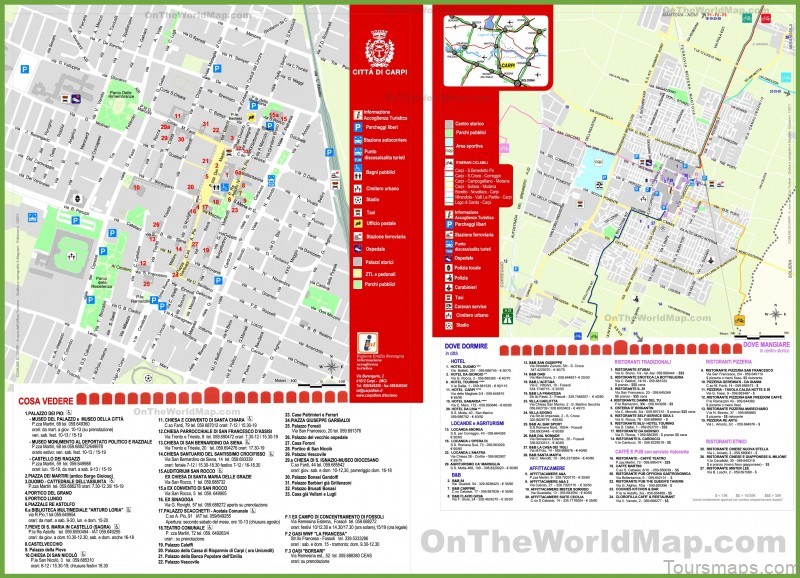 carpi travel guide for tourist map of carpi 2